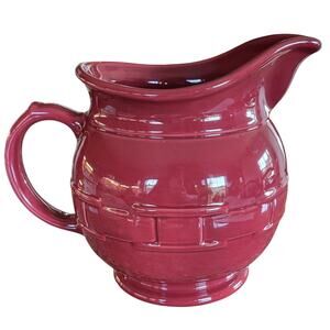 RARE Longaberger Woven Traditions Cottage Large 80 oz Pitcher Paprika Red